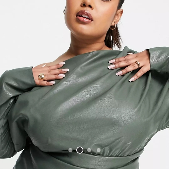 ASOS Curve | Dresses | Asos Leather Green Dress | Poshmark